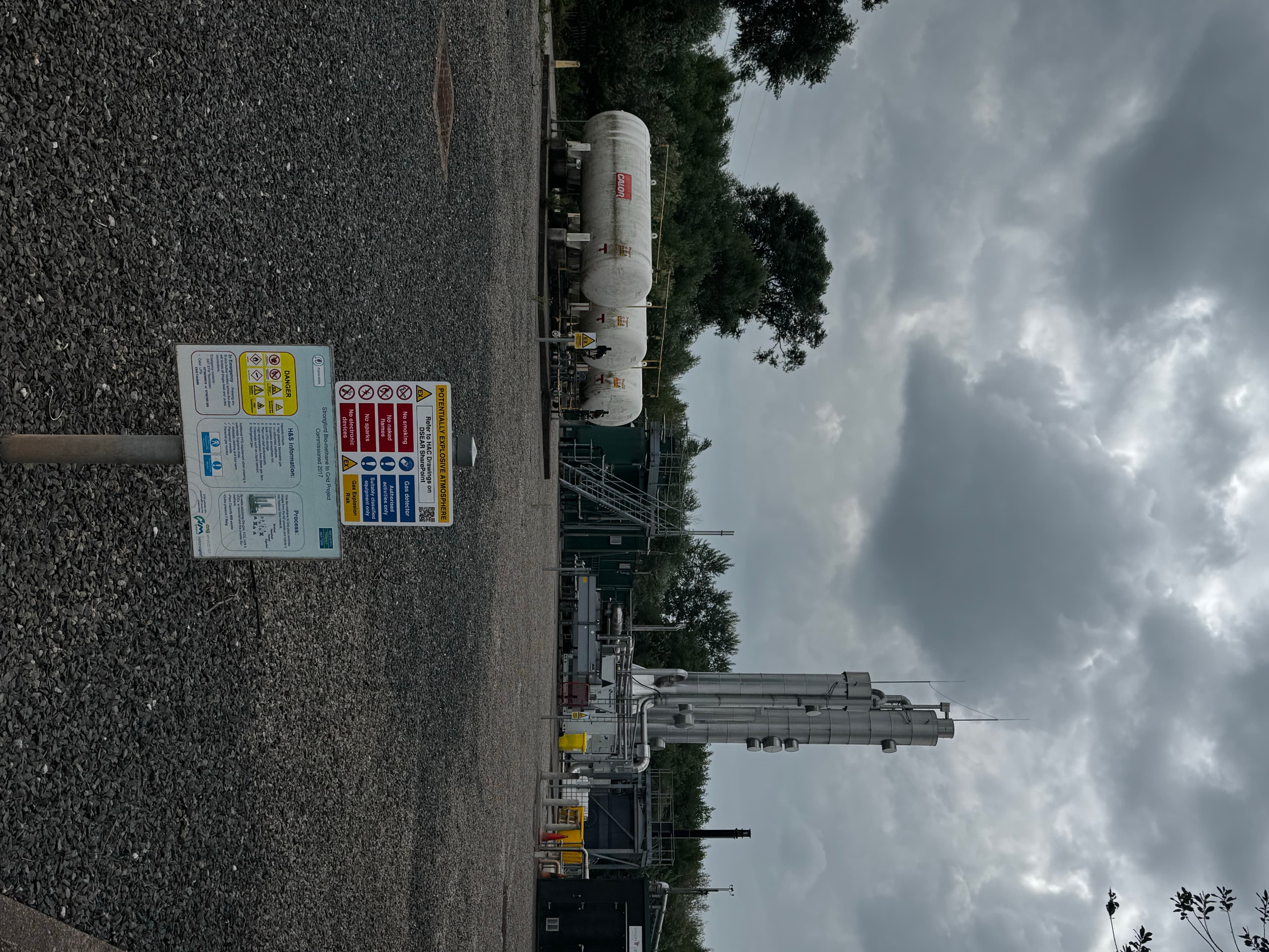 Strongford Bio-methane to Grid Project signage and plant