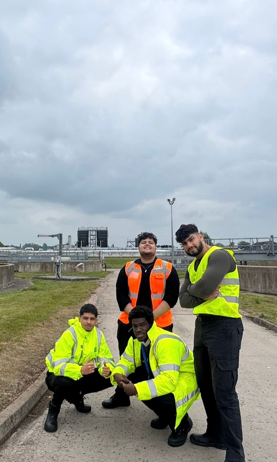 Interns in hi-vis at the Strongford site visit
