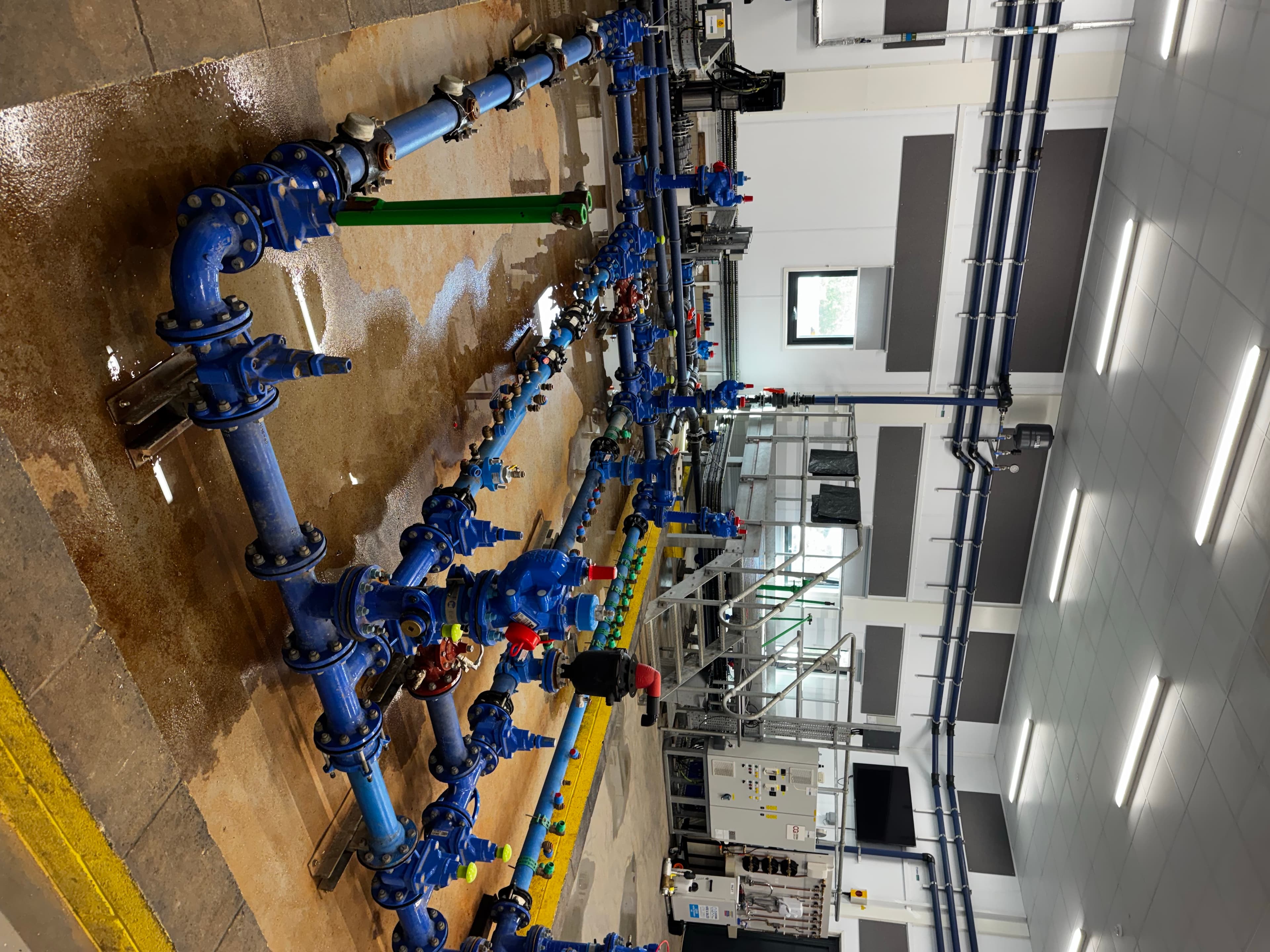 Water treatment plant pipework